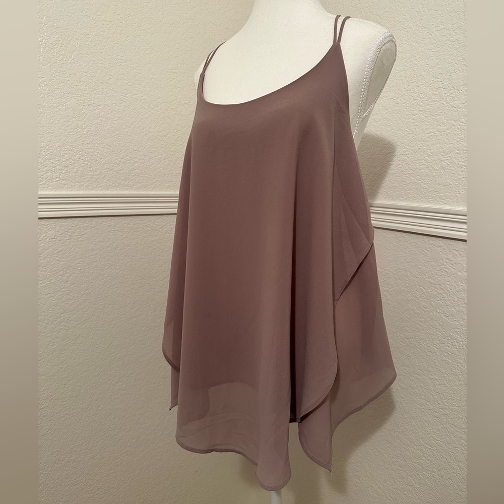 Daytrip Mauve Strappy Layered Tank Top Size: L - Picture 4 of 6
